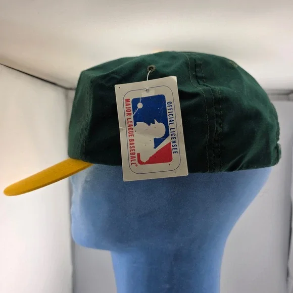 Oakland Athletics MLB Baseball Cap Green Yellow Drew Pearson Headwear Adjustable - Picture 5 of 11